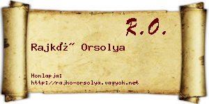 Rajkó Orsolya névjegykártya